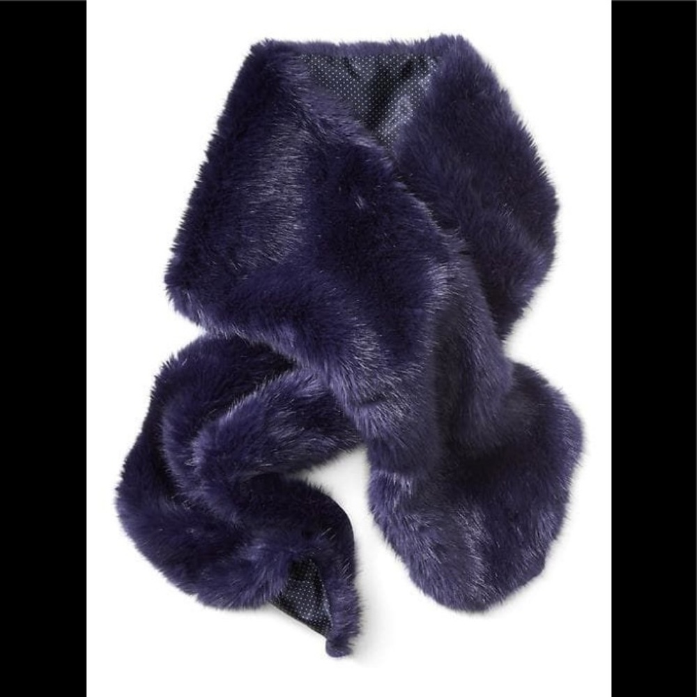 Banana Republic NvyBlue Rabbit Faux Fur Scarf/Wrap